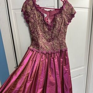 Elegant Pink and Gold Womans Dress